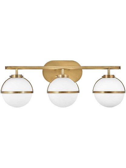 Hollis 3-Light Bath in Heritage Brass.